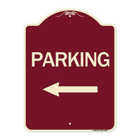 Signmission Parking With Left Arrow Heavy-Gauge Aluminum Architectural Sign, 24" x 18", BU-1824-24624 A-DES-BU-1824-24624